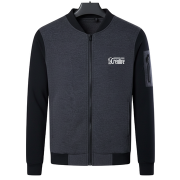 New Winter Collection Charcoal Grey “Be Creative” Printed Zipper Jacket for Men & Boys – French Fleece, Premium Quality, Stylish & Comfortable Winter Wear - Medium