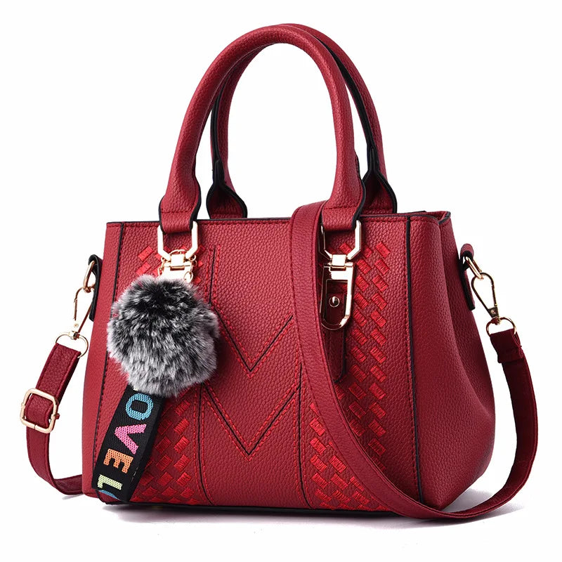 Chic Embroidered Shoulder Bag – Premium Leather Handbag for Women