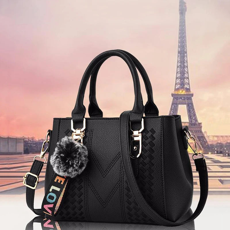 Chic Embroidered Shoulder Bag – Premium Leather Handbag for Women