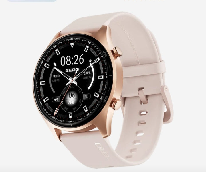 Icon Smartwatch: BT calling, 1.38" display, 500mAh battery, 8 days battery life.