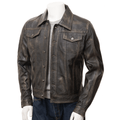 MEN LEATHER TRUCKER JACKET IN VINTAGE PIKE