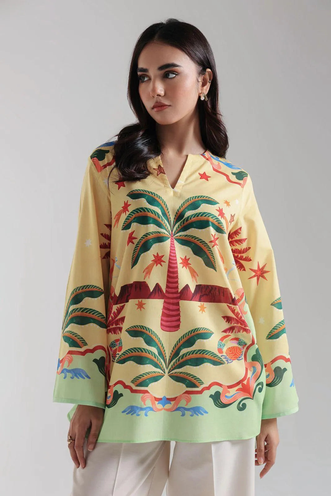 Stylish Printed Women's Stitched Shirt - 1 Pc, Multicolor Lawn