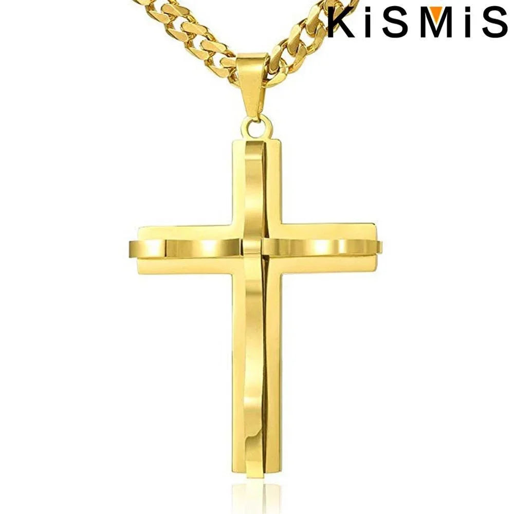 Mens Cross Pendant Necklace Hip Hop Jewelry Fashion Trendy Chain for Men Gift Accessories Stylish Necklace
