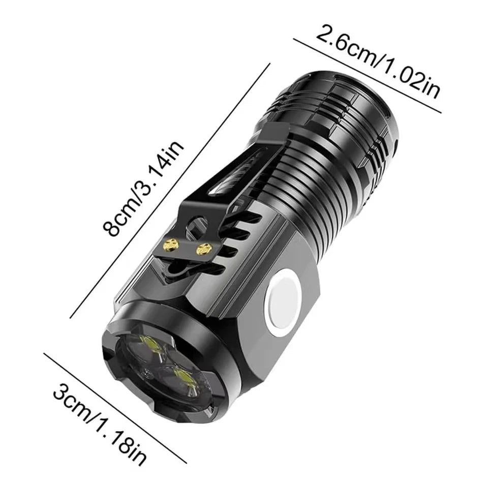 LED Strong Light Flashlight Rechargeable Multi functional for Long Range Portable Outdoor