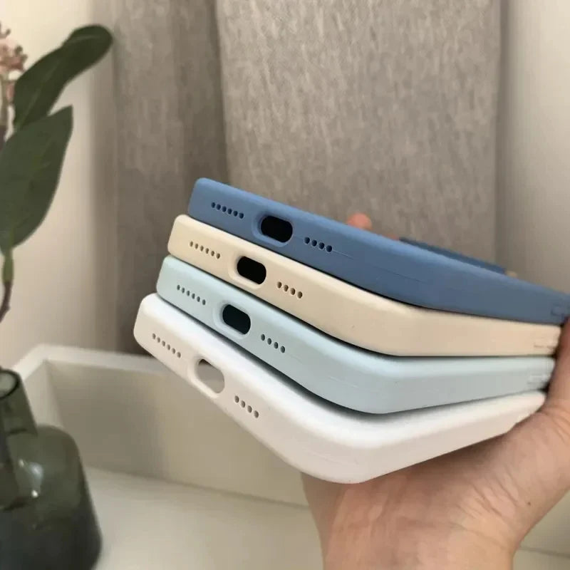 Original Liquid Silicone Case For iPhone 15 14 11 13 12 Pro Max Mini XR X XS 8 7 6 Plus Luxury Phone Cases Shockproof Soft Cover