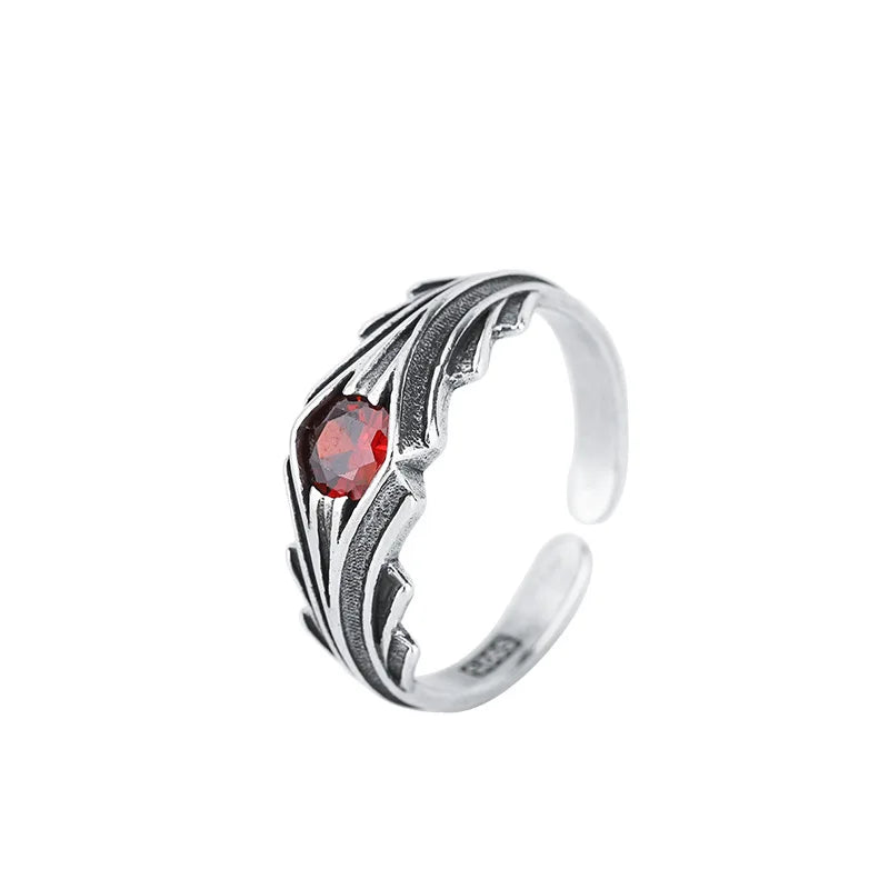925 Sterling Silver Red Zircon Rings For Women Fashion High Quality Fine Jewelry Accessories  Everything Jewellery