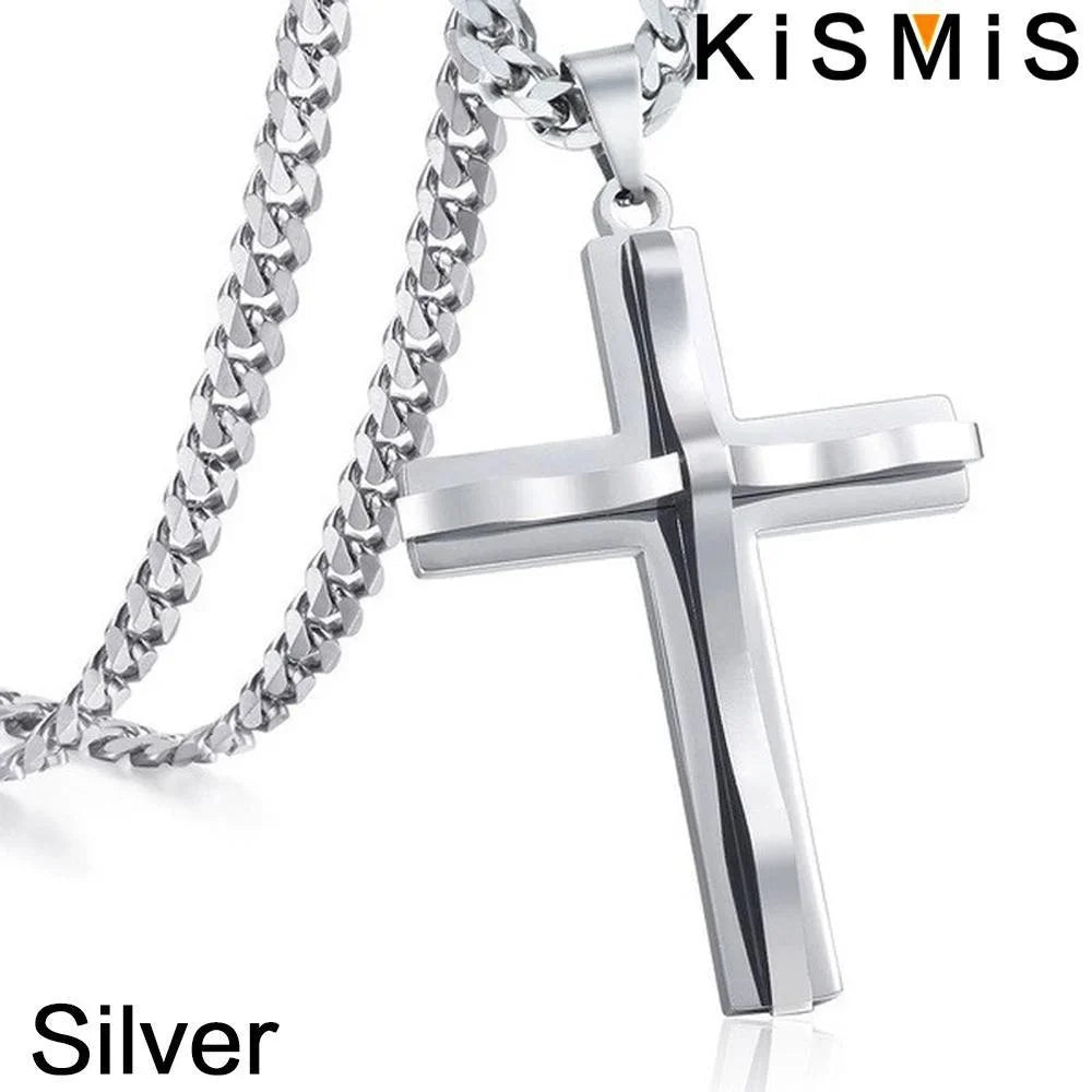 Mens Cross Pendant Necklace Hip Hop Jewelry Fashion Trendy Chain for Men Gift Accessories Stylish Necklace