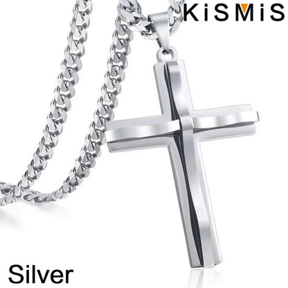 Mens Cross Pendant Necklace Hip Hop Jewelry Fashion Trendy Chain for Men Gift Accessories Stylish Necklace