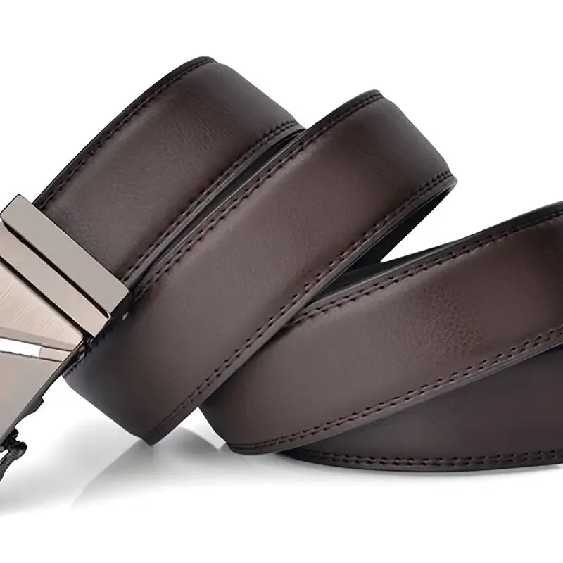 Fashionable business men's belts Authentic luxury brand belts Automatic buckle belt Leather soft belt with casual pants Jeans