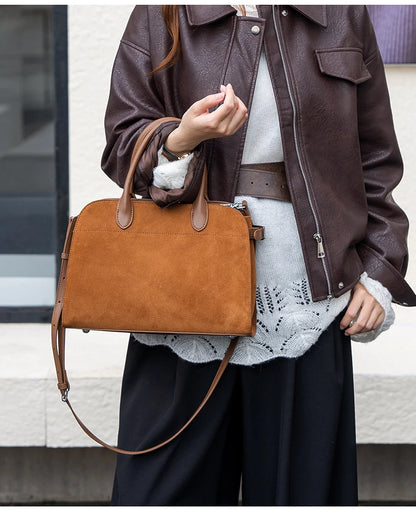 Autumn winter women's Natural Suede leather Crossbody Bag designer Genuine leather