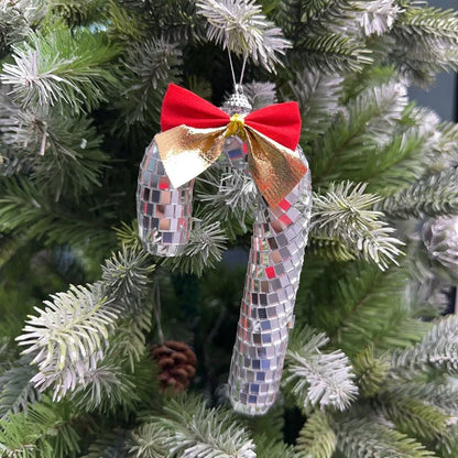 Candy Cane Disco Ball Small Walking Stick Christmas Tree Decoration Pendant Home Decoration Photography Props Decorative Items
