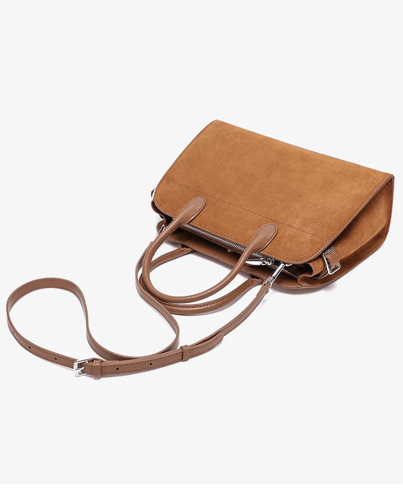 Autumn winter women's Natural Suede leather Crossbody Bag designer Genuine leather