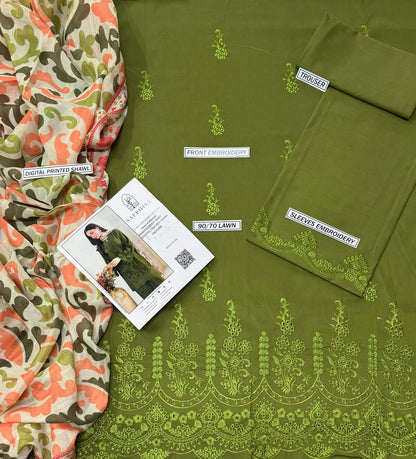 SAPPHIRE, LUXURY PRIMEIUM EMBROIDERED  LAWN SUIT