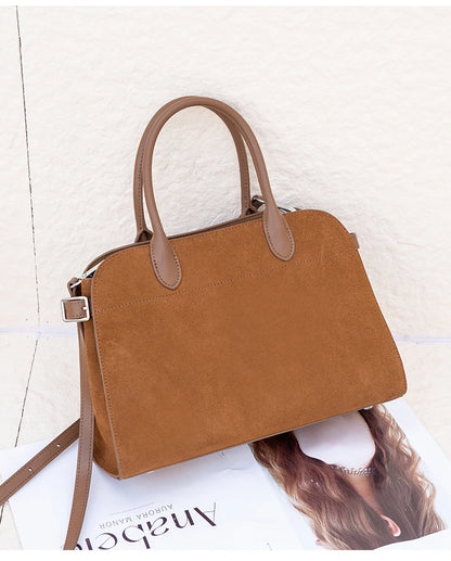 Autumn winter women's Natural Suede leather Crossbody Bag designer Genuine leather