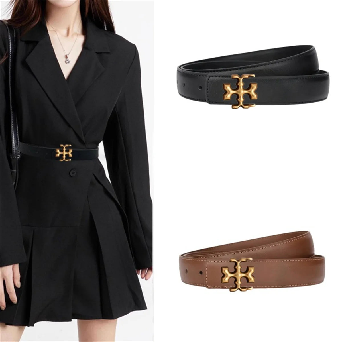 Belts for Women Luxury Designer Fashion Women's Belt for Jeans Female for Dresses Black Trousers Belt Straps for Women