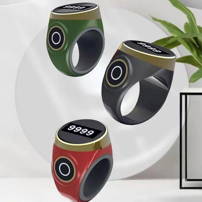 Smart Digital Tasbih Ring Vibration Prayer Time Reminder Prevents Forgot Count Miss Worship Waterproof for Daily Prayer