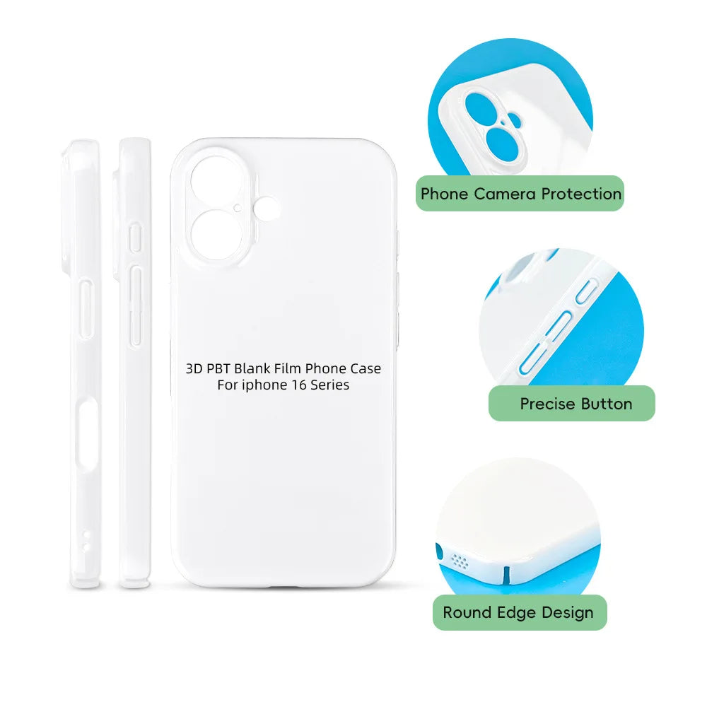 Single Layer 3D Sublimation Phone Case Thermal Heat Transfer Film Cover For iPhone 17 16 15 14 13 12 11 Pro Max 8 7 Plus XS XR