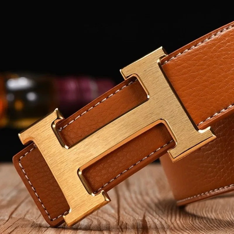 Men Belts H Logo Leather for Classic Unique Business Design Elegant Feel Fashion Comfortable Colorful Belts for Women