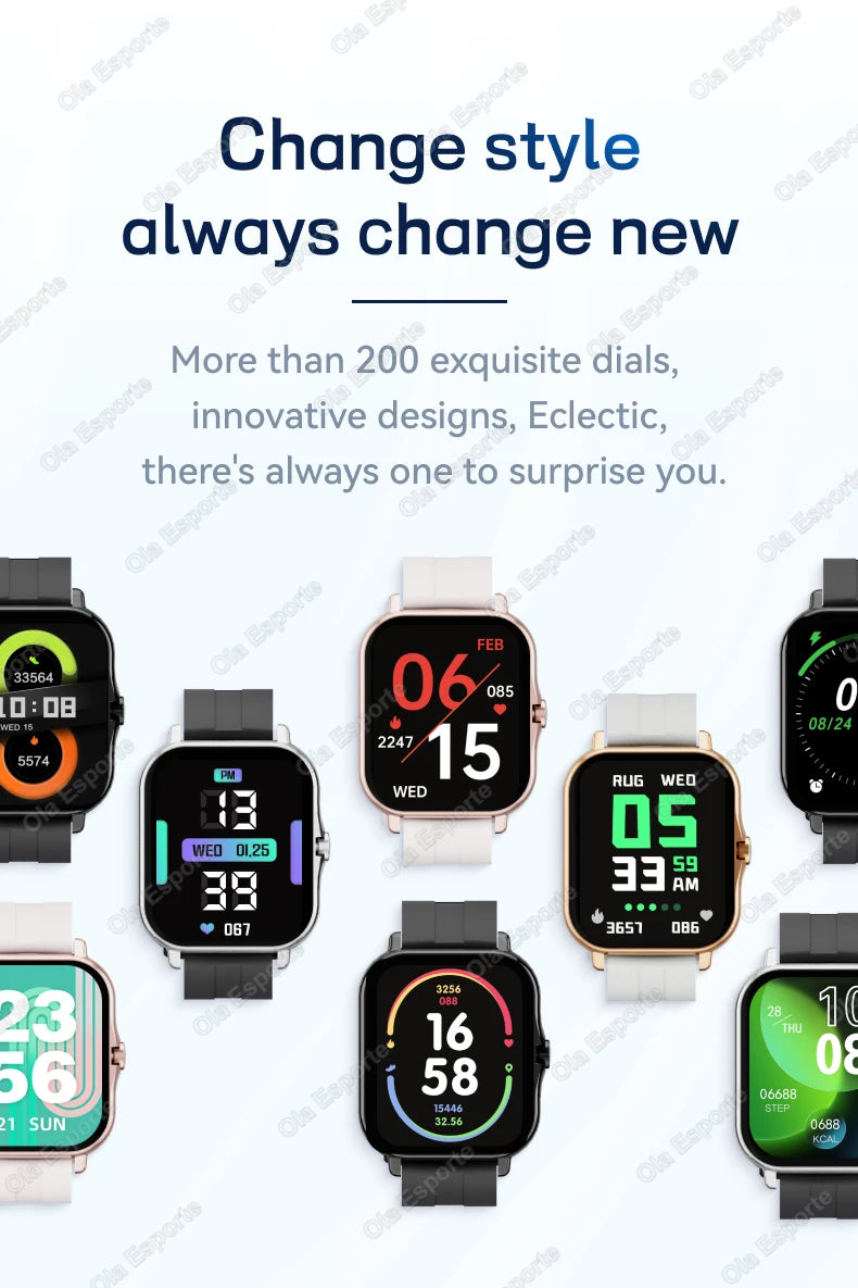 Bluetooth Smartwatch – Health Tracker, Blood Pressure & Oxygen Monitor, Gift for Android/iOS