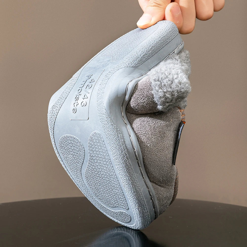 Men's winter Suede  Sole Non Slip Durable Soft Warm Memory Foam Cushion