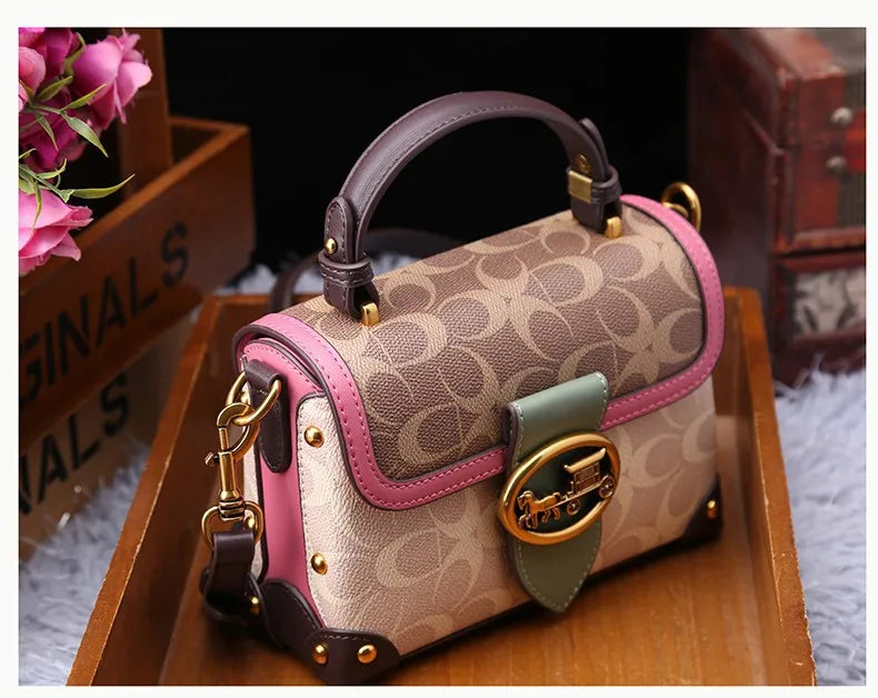 Minimalist Women’s Box Bag – High-End Contrasting Color Crossbody Handbag