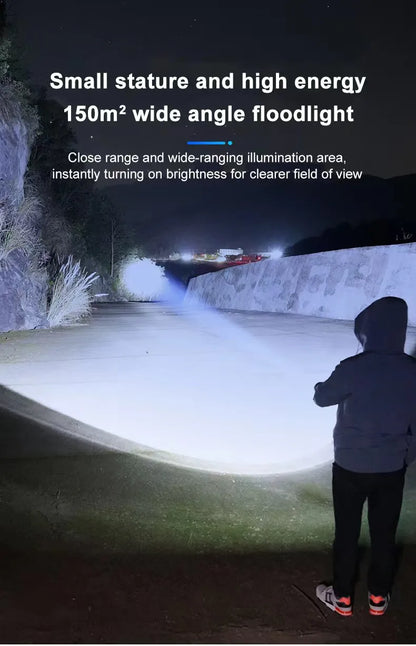 LED Strong Light Flashlight Rechargeable Multi functional for Long Range Portable Outdoor