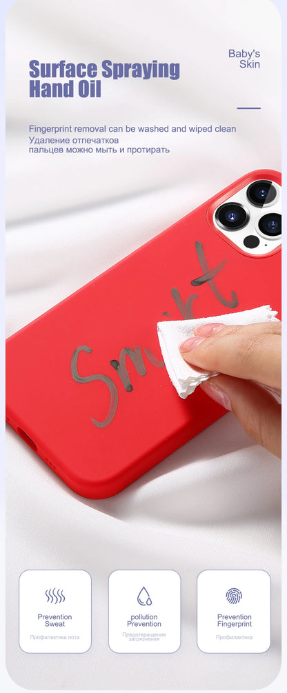 Original Liquid Silicone Case For iPhone 15 14 11 13 12 Pro Max Mini XR X XS 8 7 6 Plus Luxury Phone Cases Shockproof Soft Cover