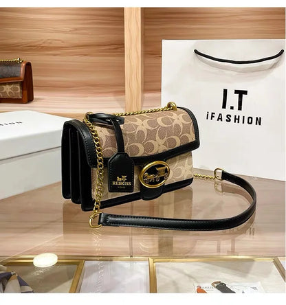 Minimalist Women’s Box Bag – High-End Contrasting Color Crossbody Handbag