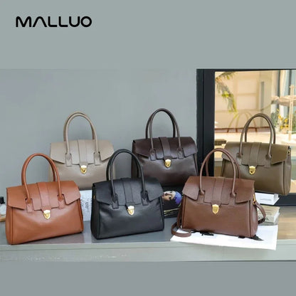 Women's Cow Real Leather Retro Shoulder Bags Ladies Natural Cowhide Bag