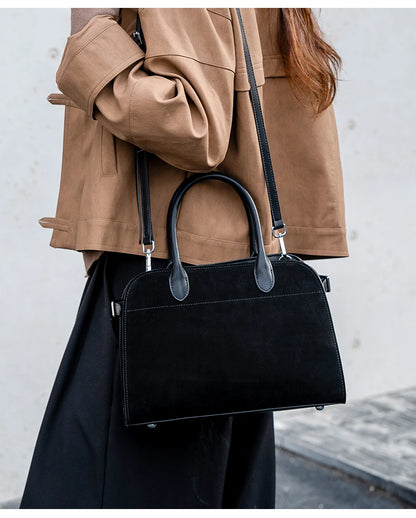 Autumn winter women's Natural Suede leather Crossbody Bag designer Genuine leather