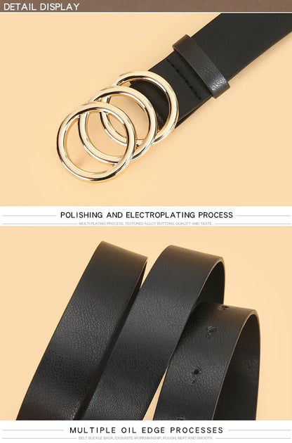 3pc Women'S Minimalist and Stylish Versatile Belts, Classic Belts for Jeans and Dresses, Solid Color Elegant Belts