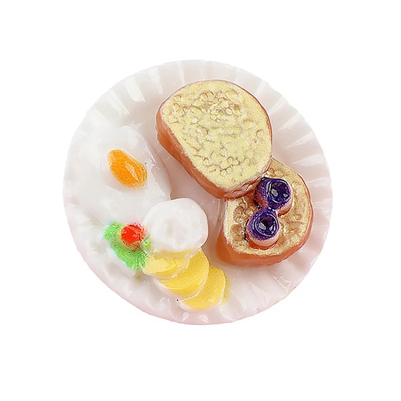 6pcs/set Dollhouse Small Ornaments Miniature Treat Plate DIY Miniature Landscape Fairytale Garden Decoration Accessories