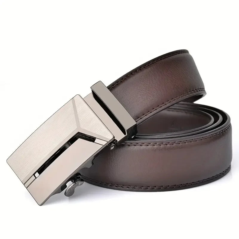 Fashionable business men's belts Authentic luxury brand belts Automatic buckle belt Leather soft belt with casual pants Jeans