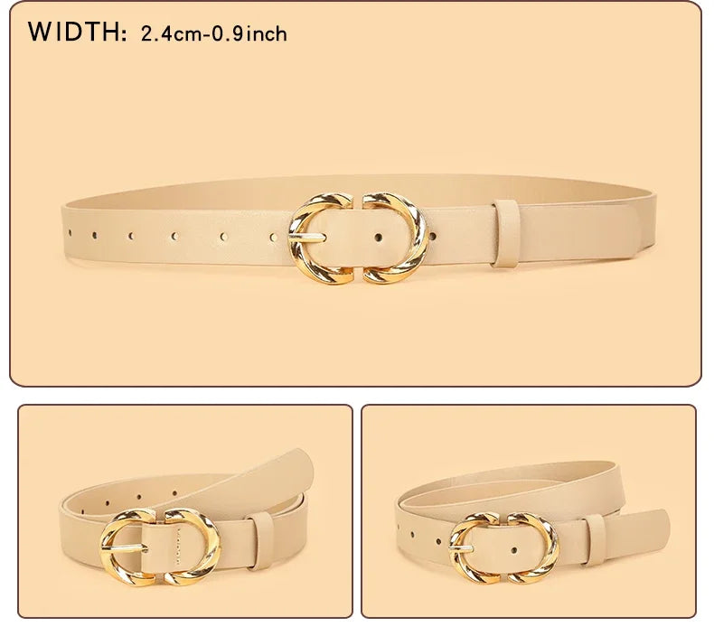 3pc Women'S Minimalist and Stylish Versatile Belts, Classic Belts for Jeans and Dresses, Solid Color Elegant Belts