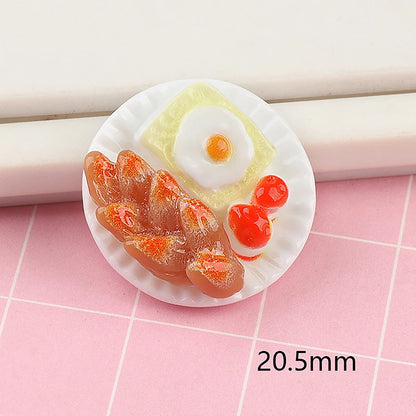 6pcs/set Dollhouse Small Ornaments Miniature Treat Plate DIY Miniature Landscape Fairytale Garden Decoration Accessories