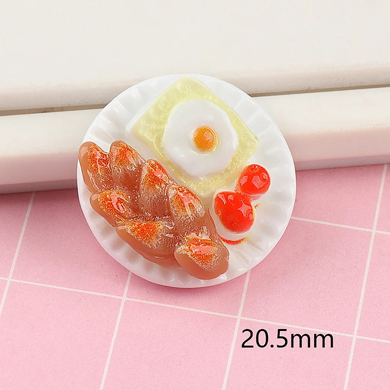 6pcs/set Dollhouse Small Ornaments Miniature Treat Plate DIY Miniature Landscape Fairytale Garden Decoration Accessories