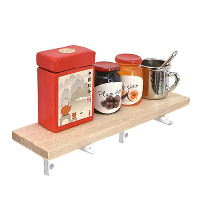 Decorative Wooden Wall Showcase for 1:12 Doll House Furniture, Miniature Storage Rack Toy.