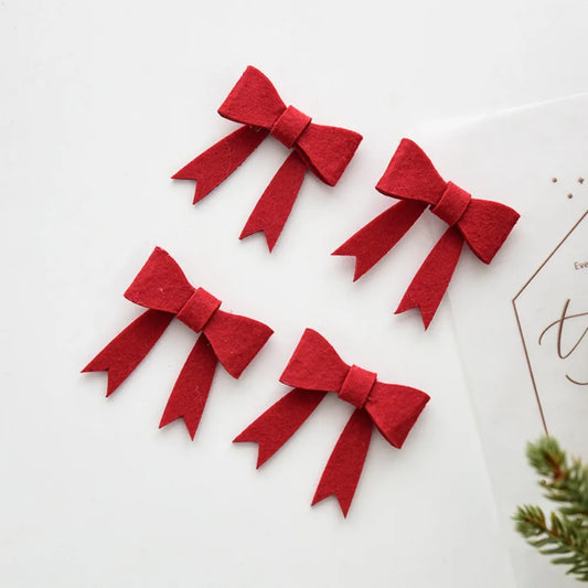 Small Christmas Decorations Pendant Mini DIY Bow Decoration Handmade Vintage Christmas Tree Decoration Holiday Decor