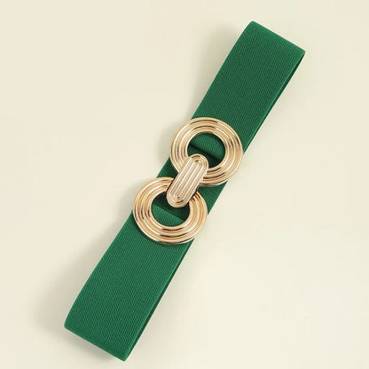 Fashion Dress Belts for Women Simple Waist Elastic Ladies Band Round Buckle Decoration Coat Sweater Party Belt Girdle Belt Gift