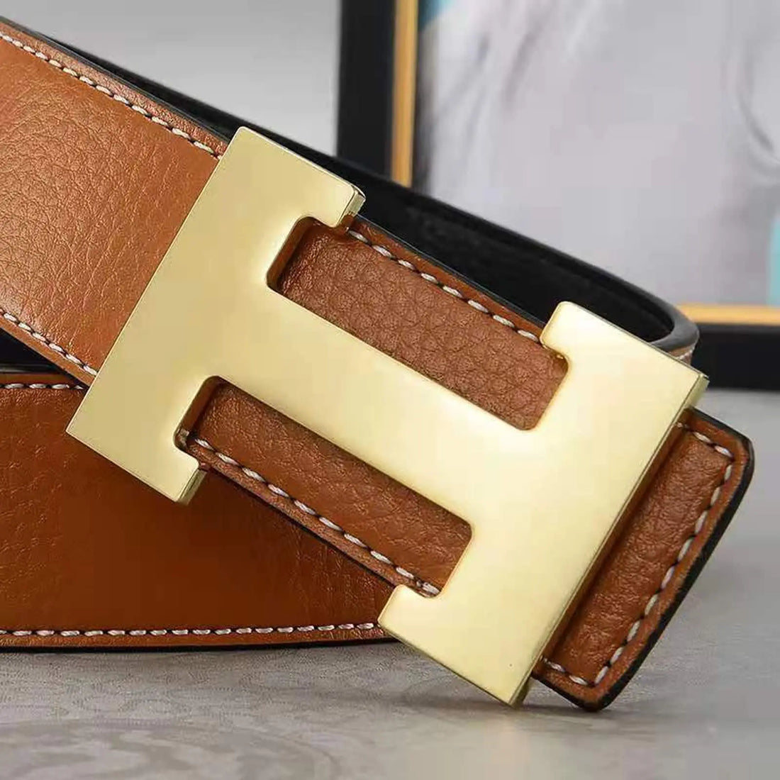 Men Belts H Logo Leather for Classic Unique Business Design Elegant Feel Fashion Comfortable Colorful Belts for Women