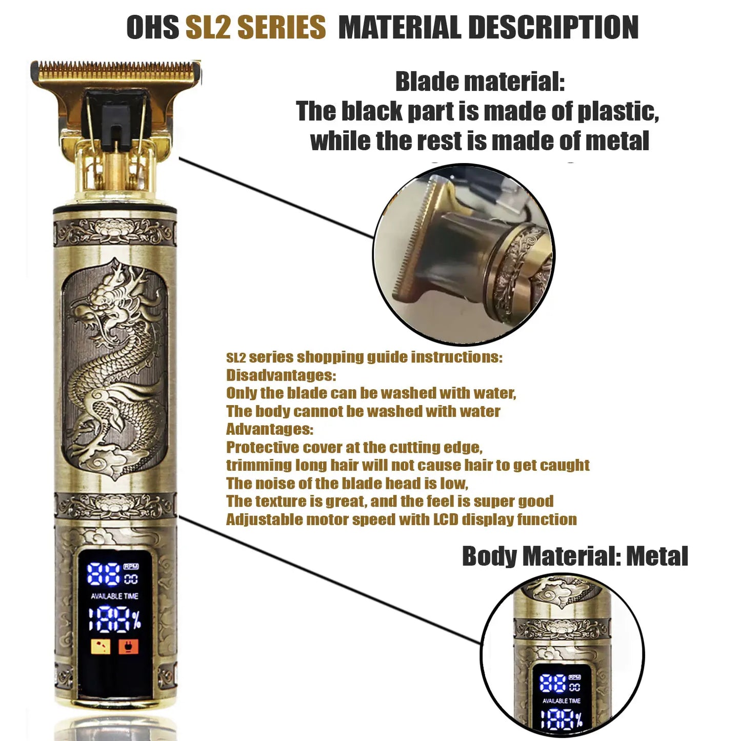 Vintage T9 Hair Clipper Beard Shaving Body Hair Trimmer Clippers Electric Men Haircut 000mm