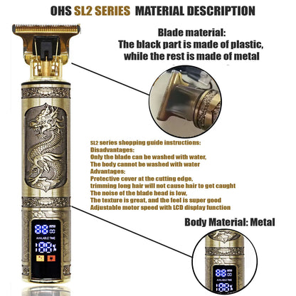 Vintage T9 Hair Clipper Beard Shaving Body Hair Trimmer Clippers Electric Men Haircut 000mm