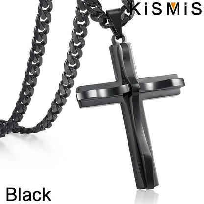 Mens Cross Pendant Necklace Hip Hop Jewelry Fashion Trendy Chain for Men Gift Accessories Stylish Necklace
