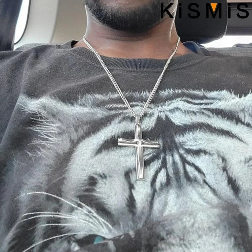 Mens Cross Pendant Necklace Hip Hop Jewelry Fashion Trendy Chain for Men Gift Accessories Stylish Necklace