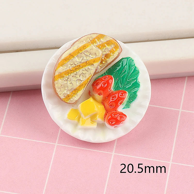 6pcs/set Dollhouse Small Ornaments Miniature Treat Plate DIY Miniature Landscape Fairytale Garden Decoration Accessories