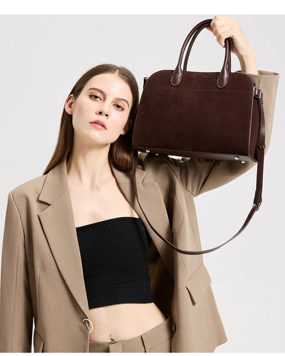 Autumn winter women's Natural Suede leather Crossbody Bag designer Genuine leather