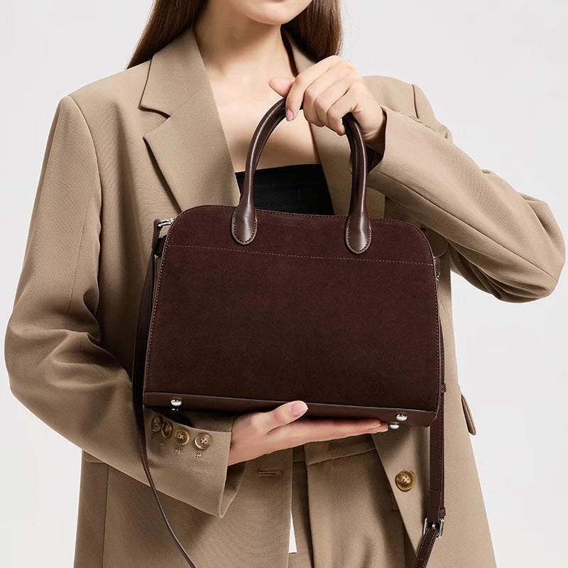Autumn winter women's Natural Suede leather Crossbody Bag designer Genuine leather
