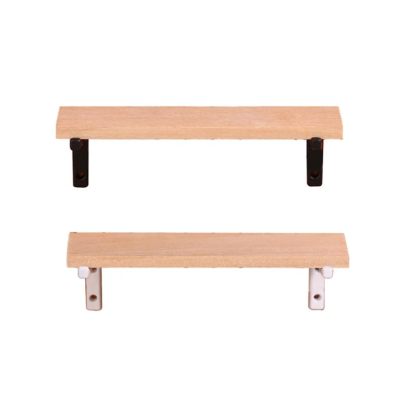 Decorative Wooden Wall Showcase for 1:12 Doll House Furniture, Miniature Storage Rack Toy.