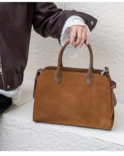 Autumn winter women's Natural Suede leather Crossbody Bag designer Genuine leather