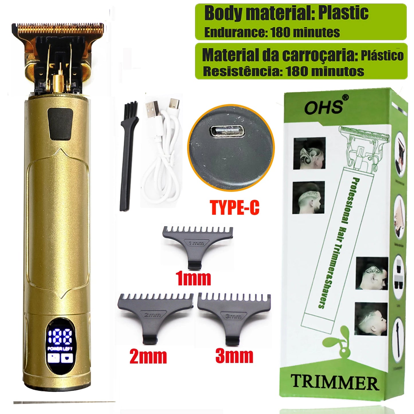 Vintage T9 Hair Clipper Beard Shaving Body Hair Trimmer Clippers Electric Men Haircut 000mm